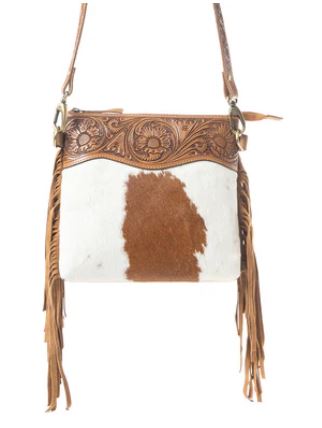 Western Meadows Brown Hair-on Cowhide Crossbody Bag Country in My Heart