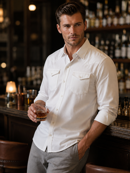 Buki's Cinqo Western Tech Shirt - White Buki