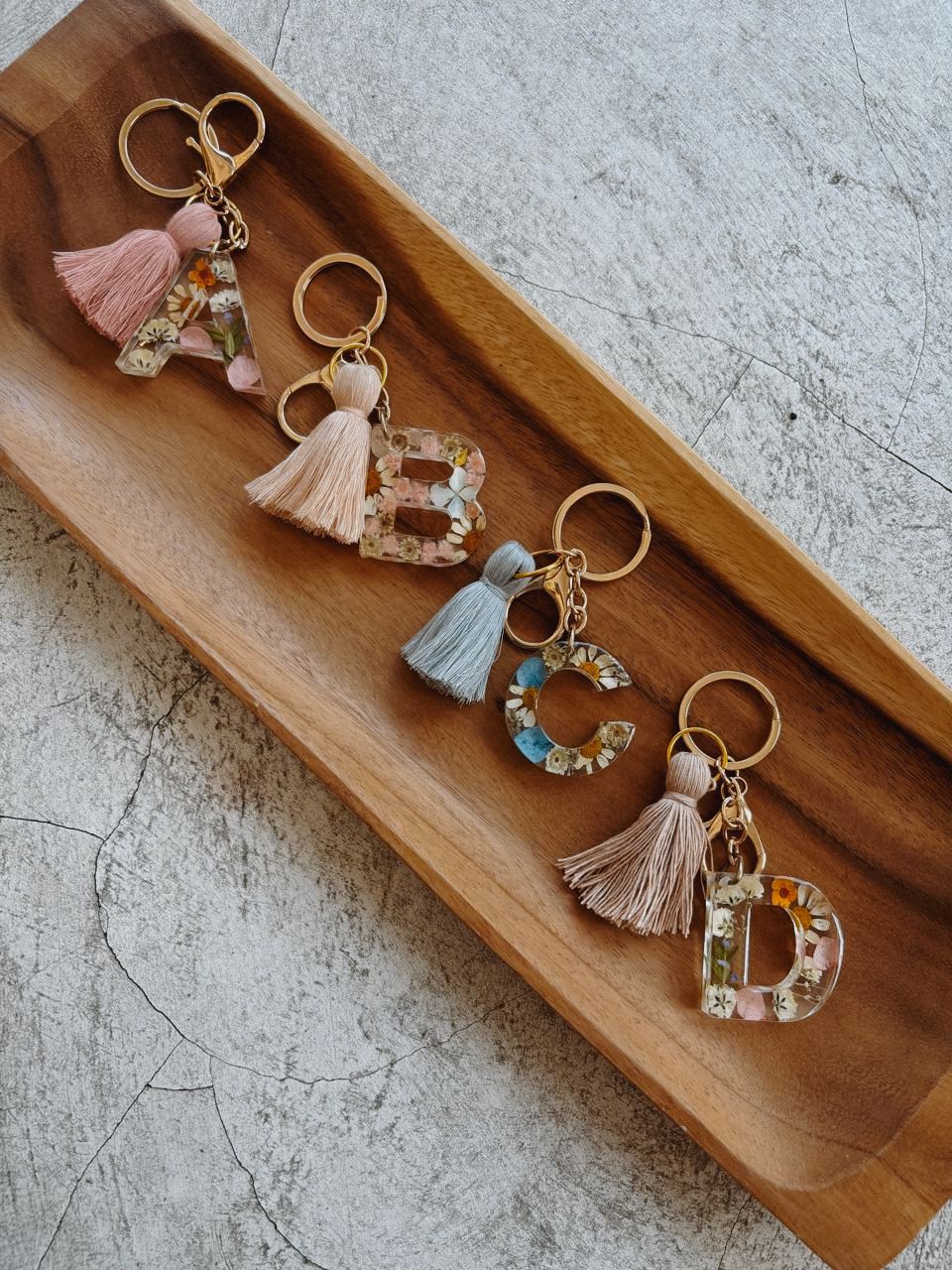 Wildflower Letter Keychain Village Thrive
