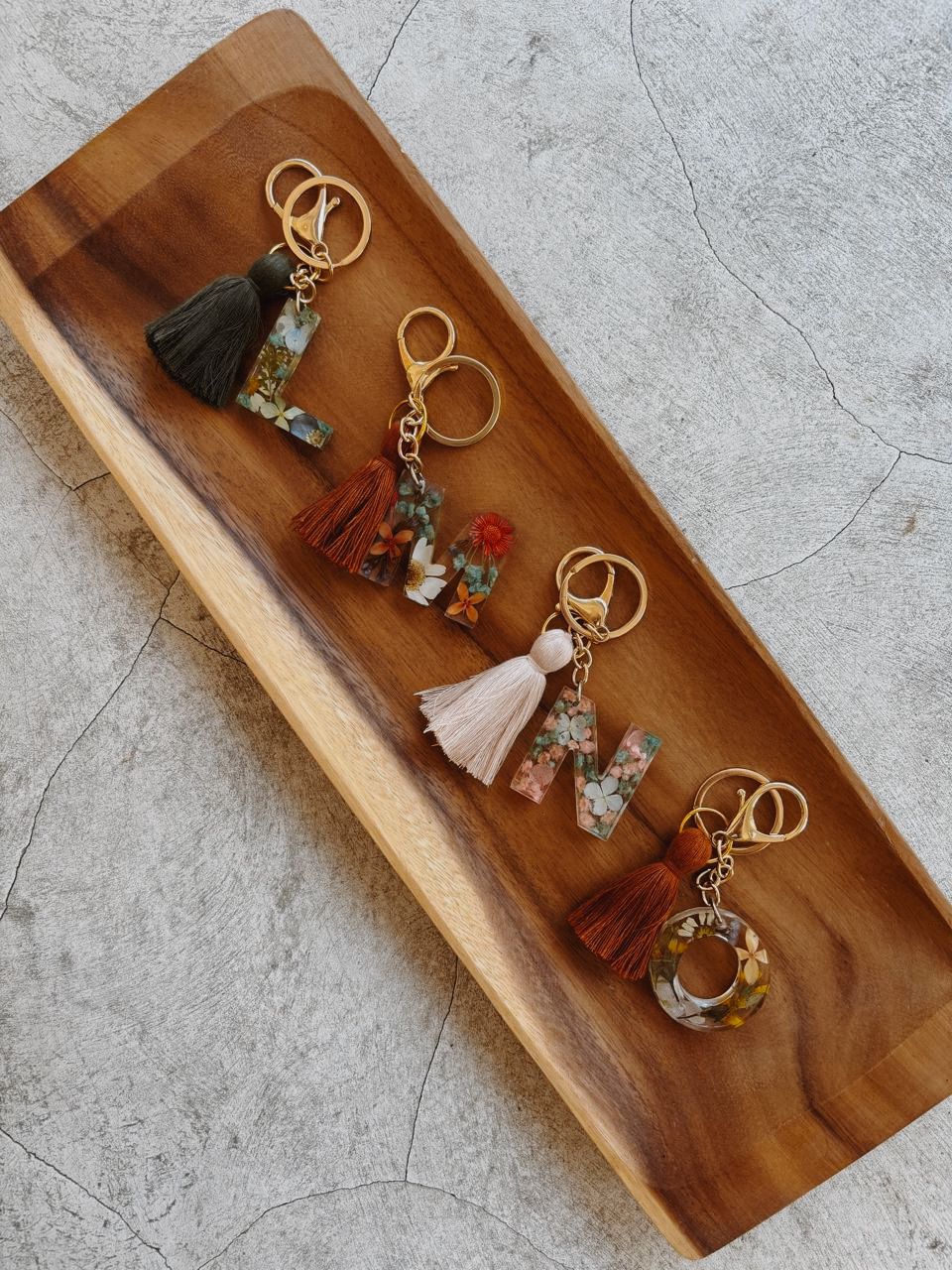 Wildflower Letter Keychain Village Thrive