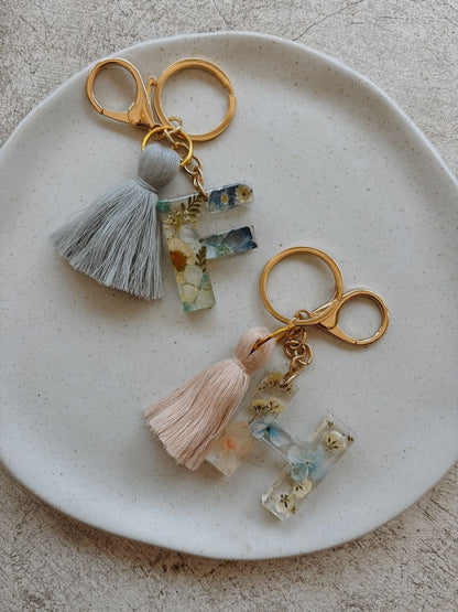 Wildflower Letter Keychain Village Thrive