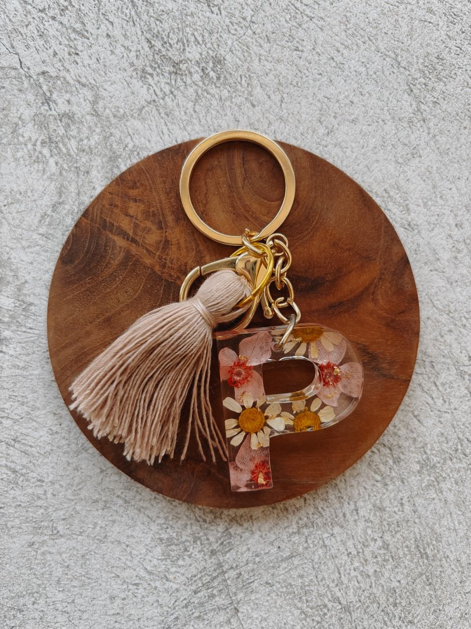 Wildflower Letter Keychain Village Thrive