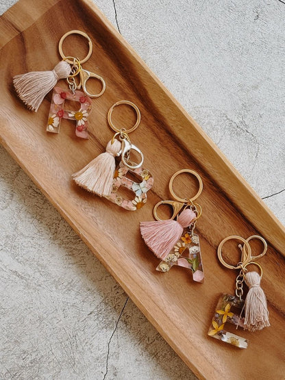 Wildflower Letter Keychain Village Thrive