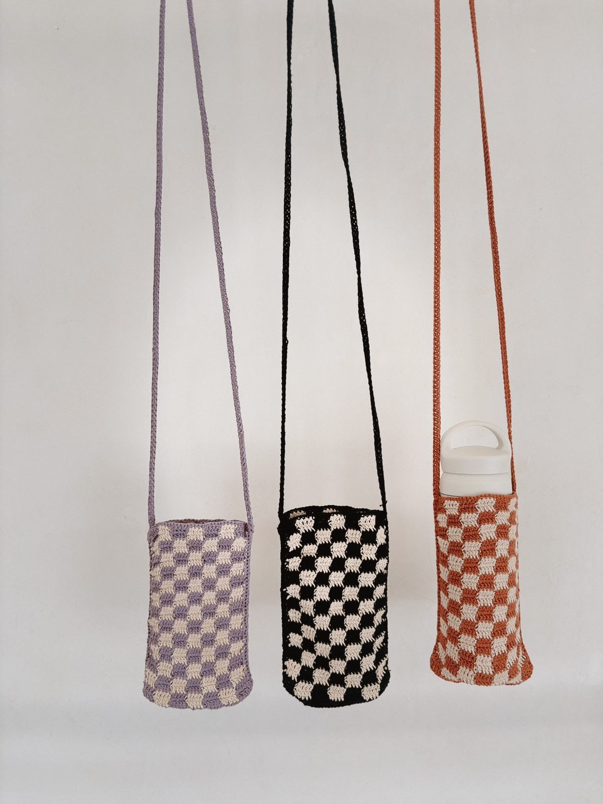Checkered Crochet Phone Sling Bag Village Thrive