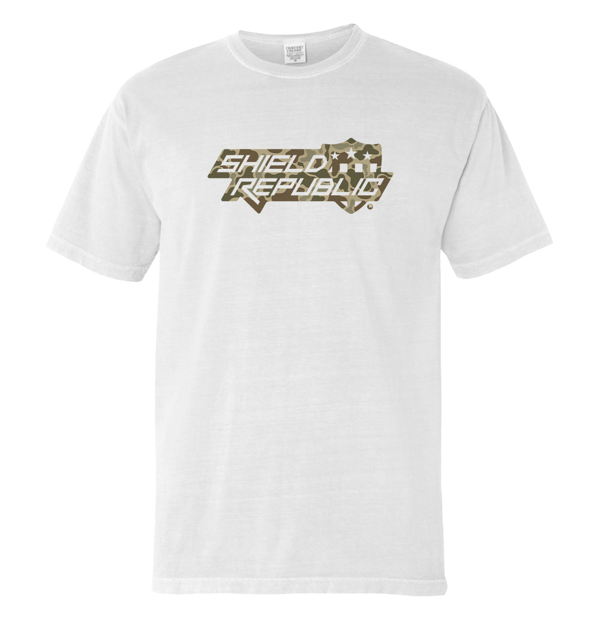 Shield Republic Duck Camo Stacked Logo (Front) Shield Republic