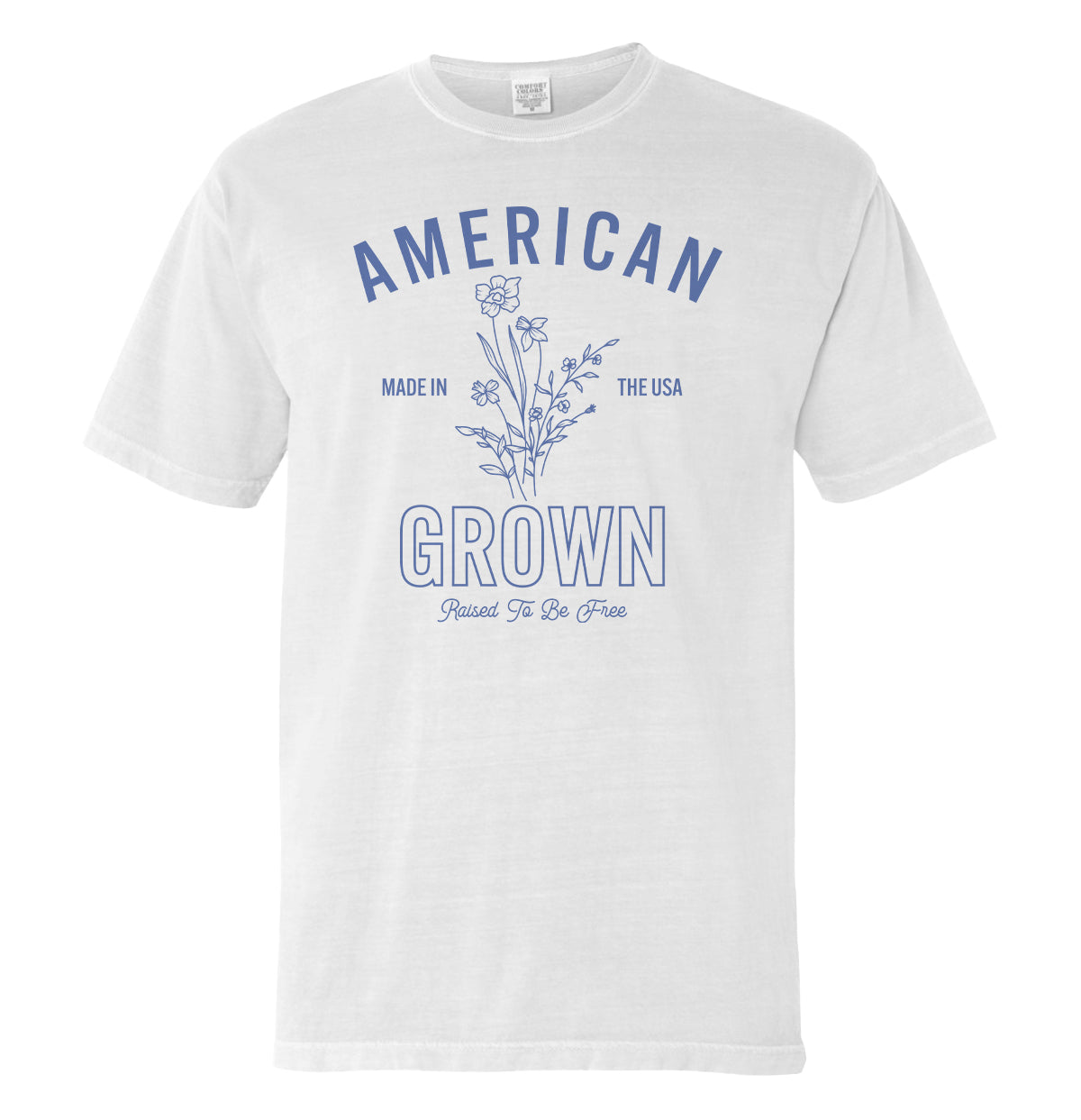 American Grown Raised To Be Free (Front) Shield Republic