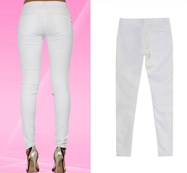 "Lola" White Faux Leather Zippered Knee Pencil Pants Country in My Heart