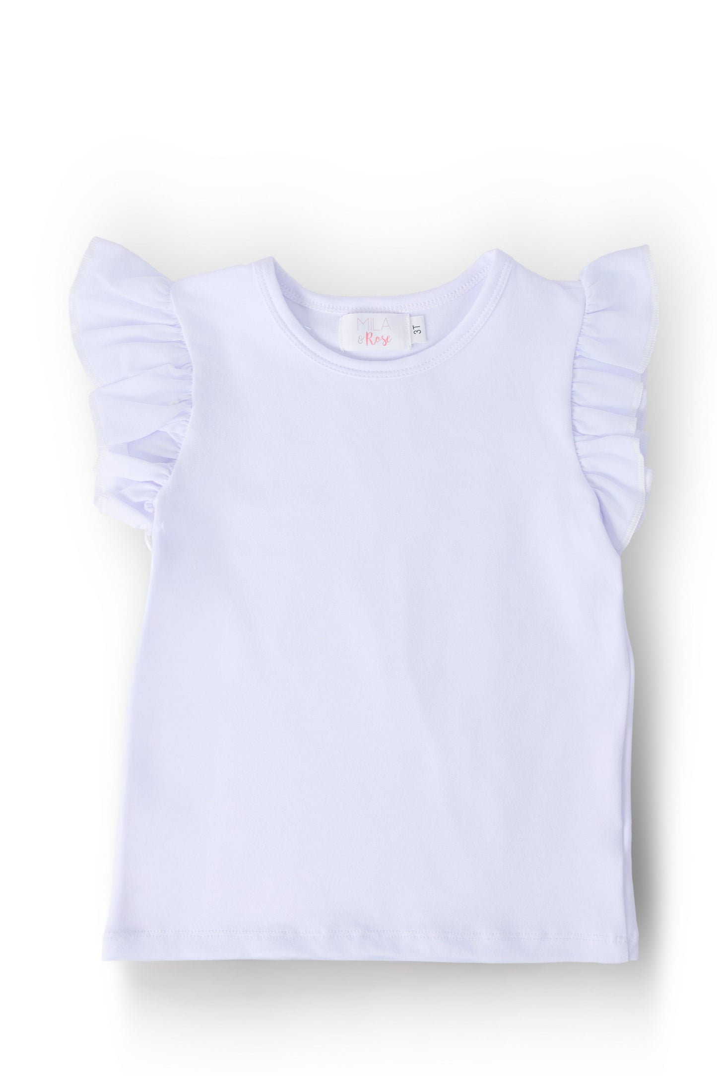 White S/S Ruffle Tee Mila & Rose ®