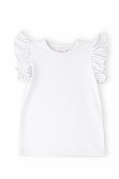 White S/S Ruffle Tee Mila & Rose ®
