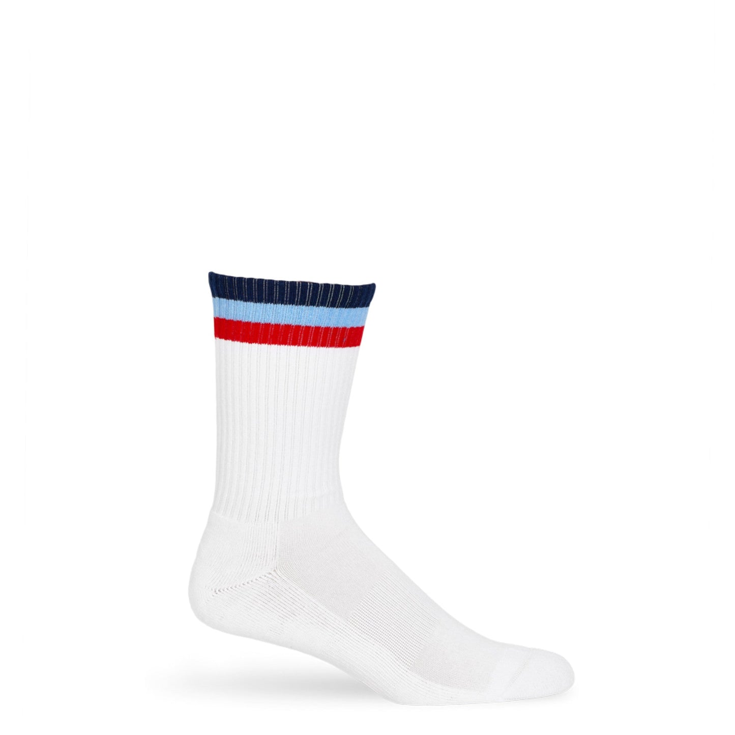 White 3 Stripe Casual Crew Socks DeadSoxy