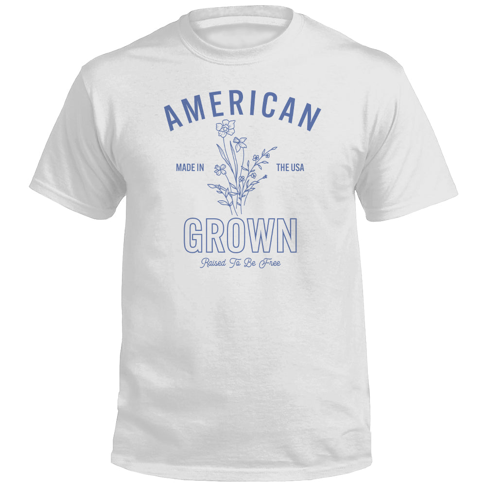 American Grown Raised To Be Free (Front) Shield Republic