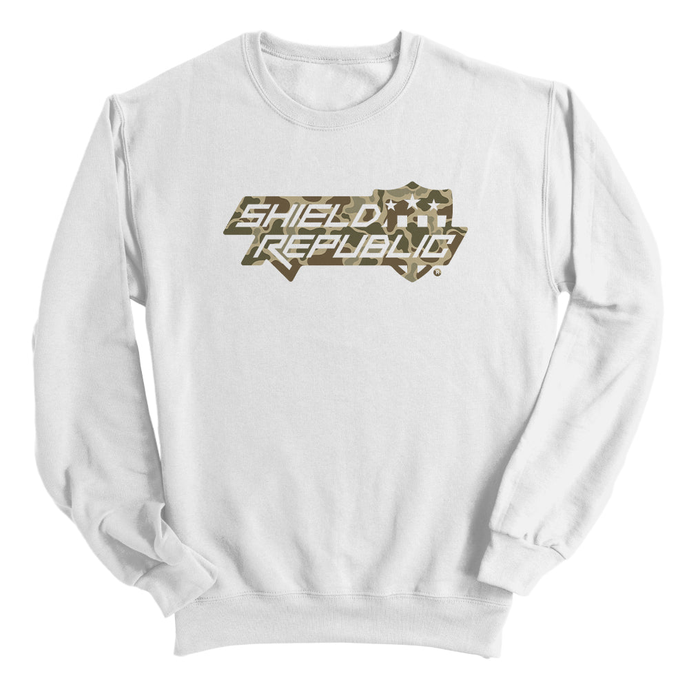 Shield Republic Duck Camo Stacked Logo (Front) Shield Republic