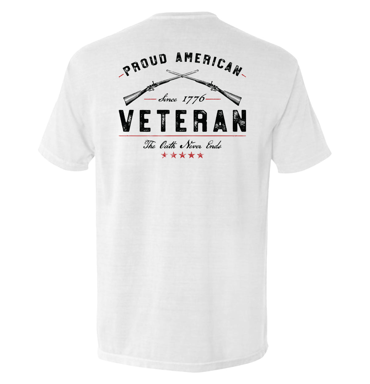 Proud American Veteran The Oath Never Ends Shield Republic