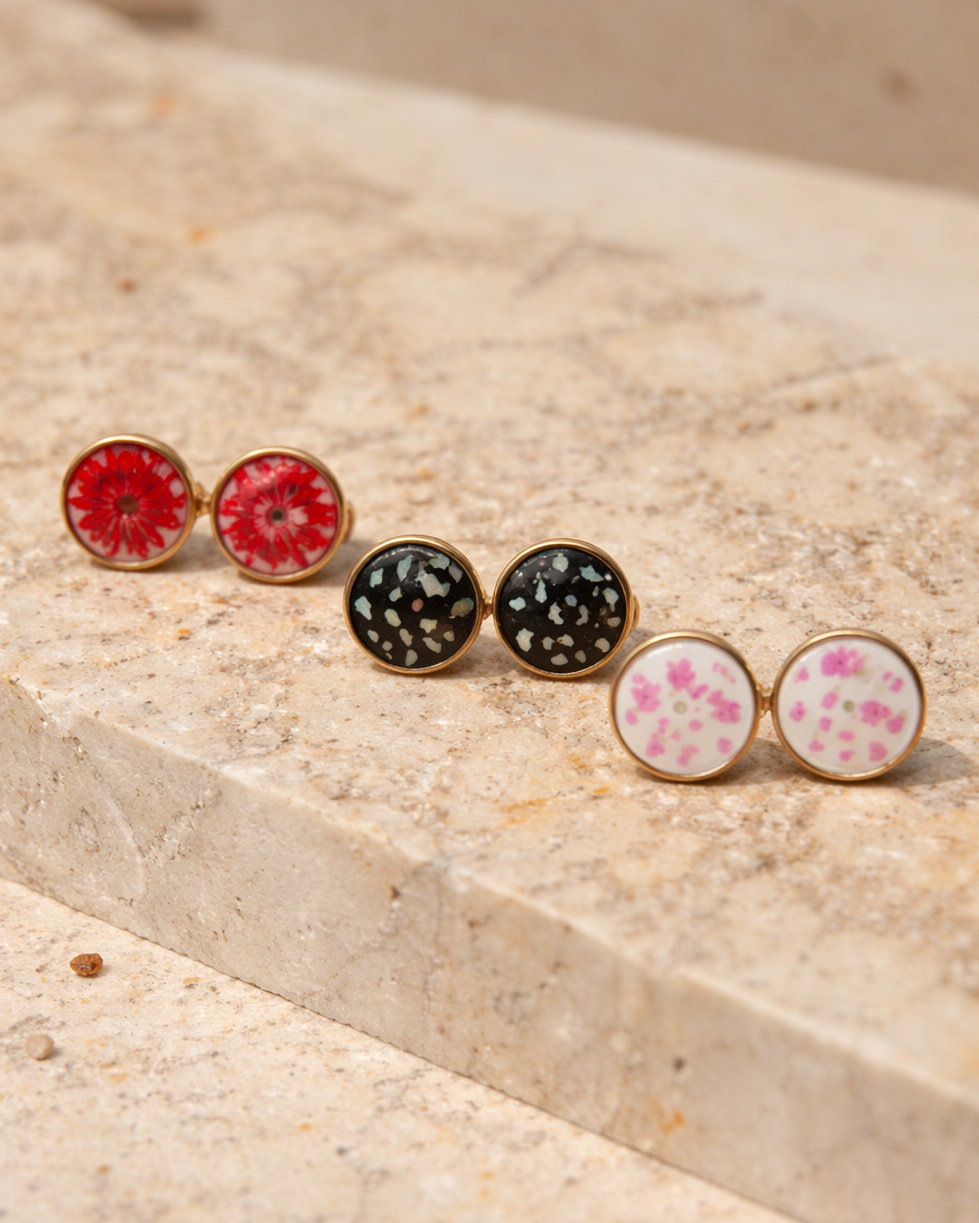 Wildflower Gold Stud Earrings Village Thrive