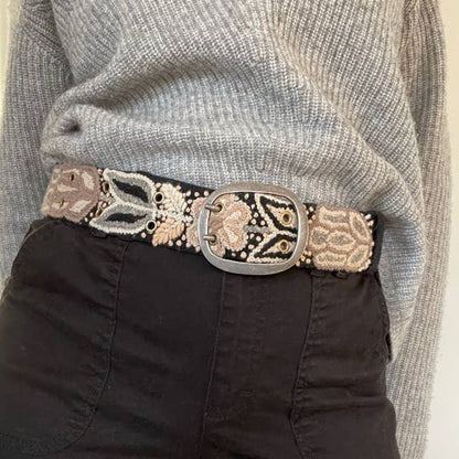 Wildroot Artisan Embroidered Belt, Black