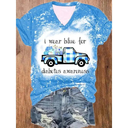 3D Printed Summer V-Neck T-Shirt for Men