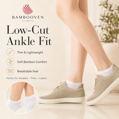 Women’s Bamboo Ankle Socks 12-Pack – Mixed Colors Soft Thin Low-Cut Socks Bambooven