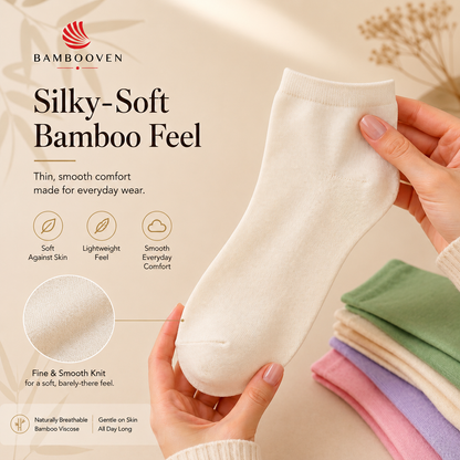 Women’s Bamboo Ankle Socks 12-Pack – Mixed Colors Soft Thin Low-Cut Socks Bambooven