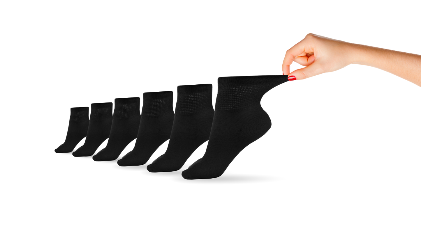 Women's Cotton Diabetic Ankle Socks (6 Pair) DSC