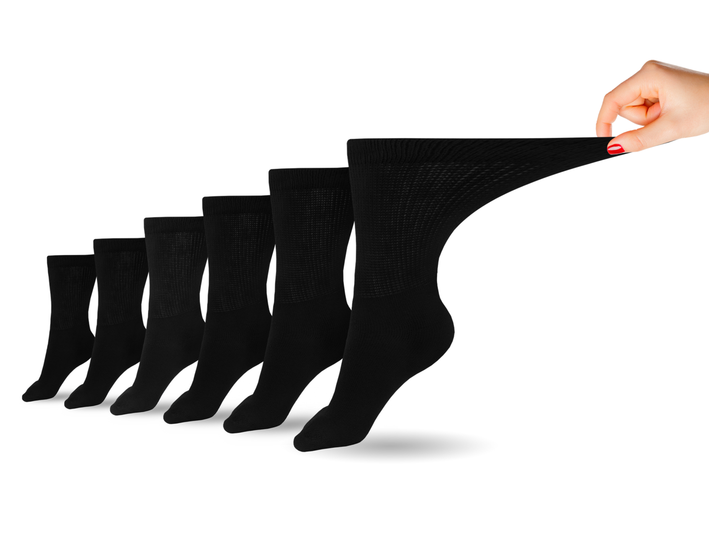 Women's Cotton Diabetic Crew Socks (6 Pair) DSC