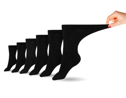 Women's Cotton Diabetic Crew Socks (6 Pair) DSC