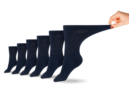 Women's Cotton Diabetic Crew Socks (6 Pair) DSC
