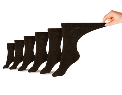 Women's Cotton Diabetic Crew Socks (6 Pair) DSC