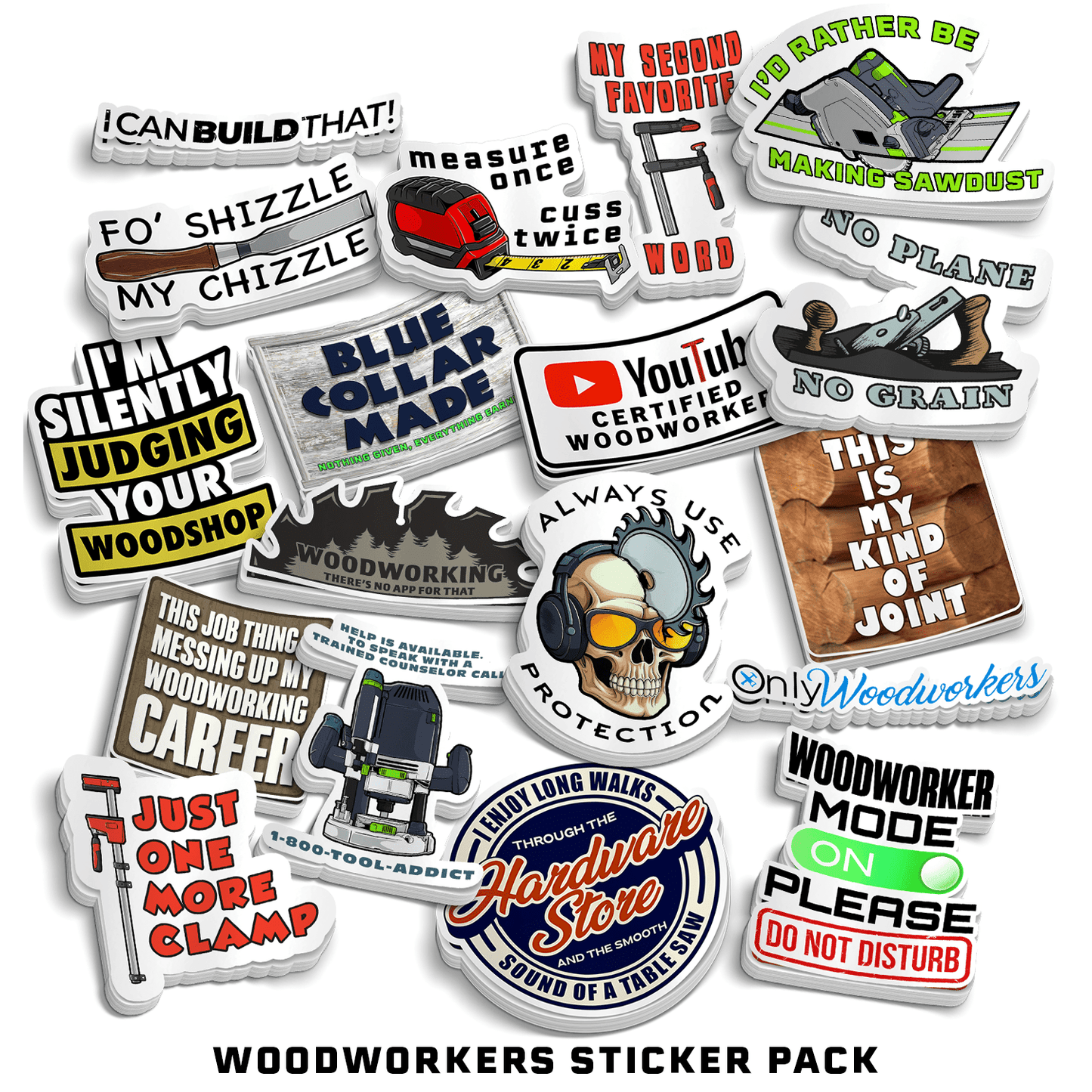 Woodworkers Sticker Pack Armed American Supply