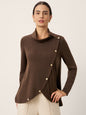 Wool Asymmetric Hem Long Sleeve Top CHARITY