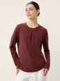 Wool Lyocell Twisted Neck Pullover Top NERISSA