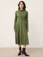 Wool Sculpted Pleats Turtleneck Maxi Dress BRIAR