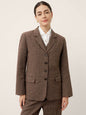 Wool Striped Notched Lapel Suit Blazer DAPHNE