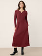 Wool Lyocell Sculpted Inverted Pleat Midi Dress DARIA