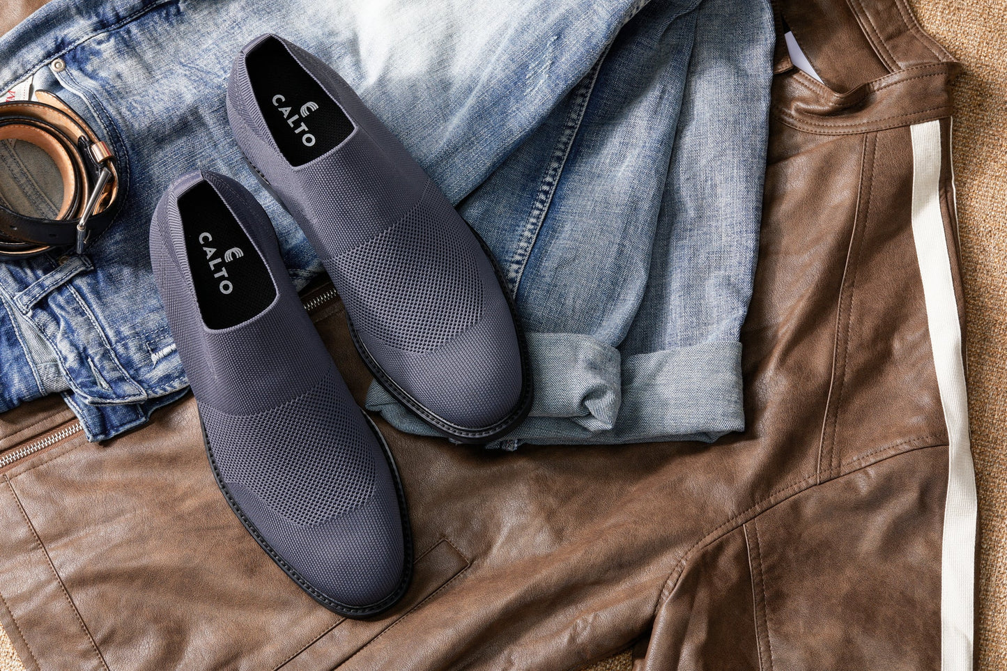 CALTO - X1542 - 2.4 Inches Taller (Grey) Tallmenshoes.com