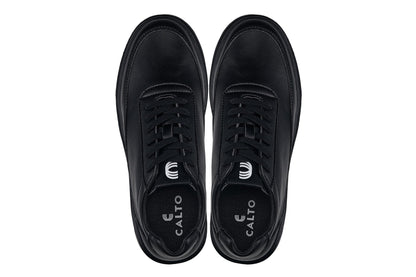 CALTO - X1646 - 2.8 Inches Taller (Pitch Black) - Lightweight Sneakers Tallmenshoes.com