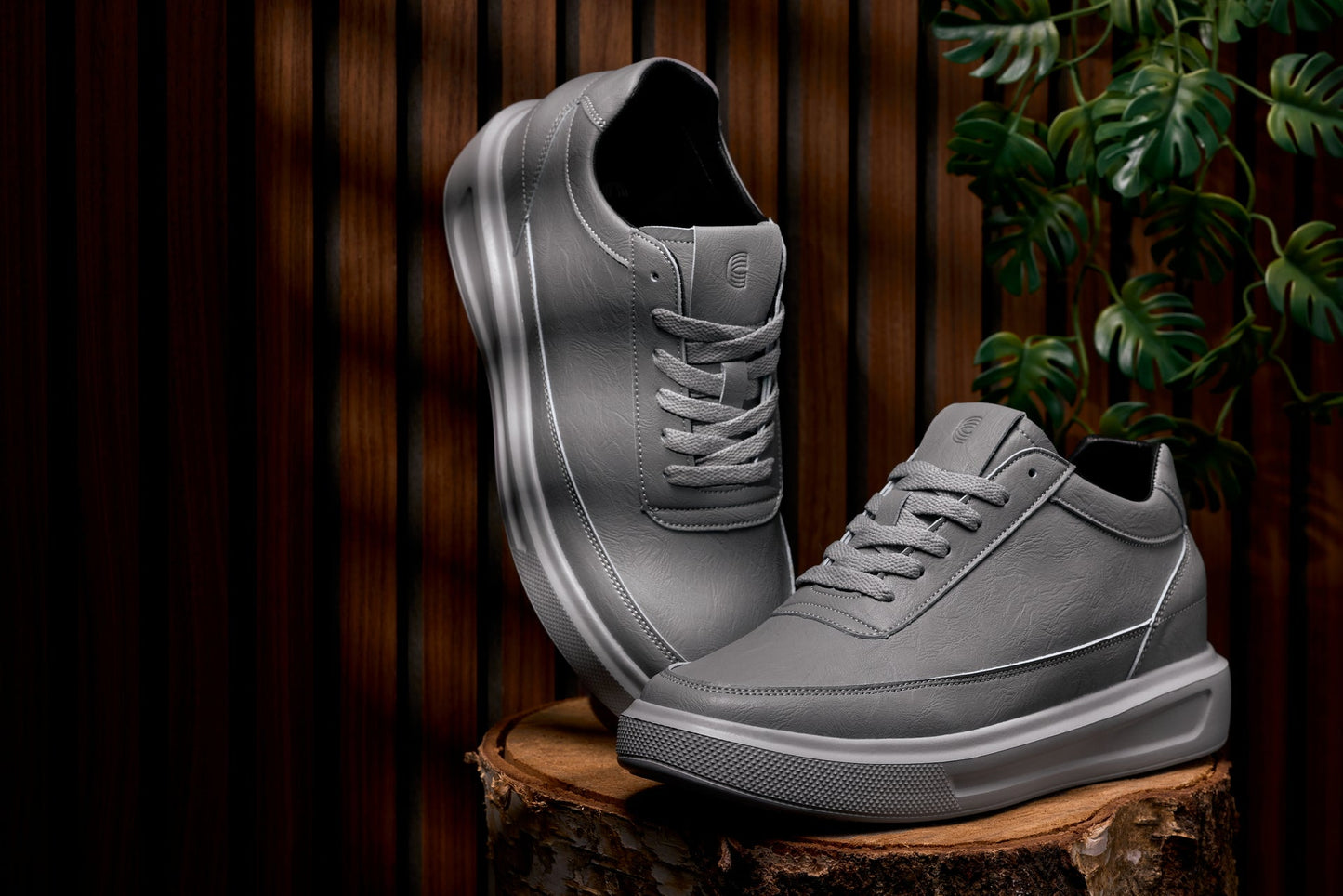 CALTO - X1648 - 2.8 Inches Taller (Pewter Grey) - Lightweight Sneakers Tallmenshoes.com