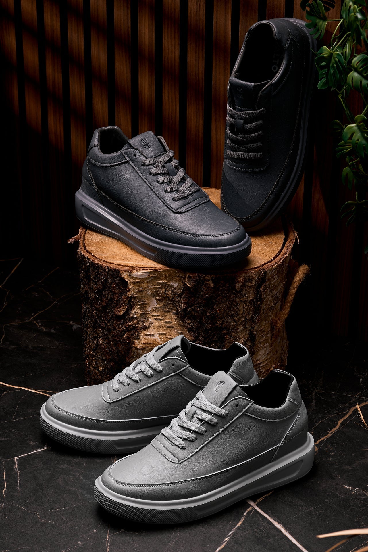 CALTO - X1649 - 2.8 Inches Taller (Iron Grey) - Lightweight Sneakers Tallmenshoes.com