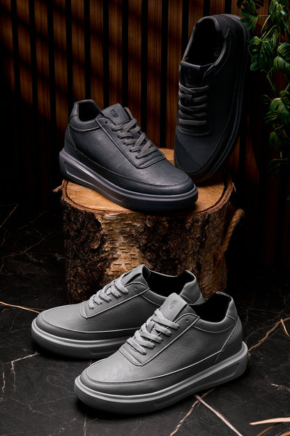 CALTO - X1649 - 2.8 Inches Taller (Iron Grey) - Lightweight Sneakers Tallmenshoes.com