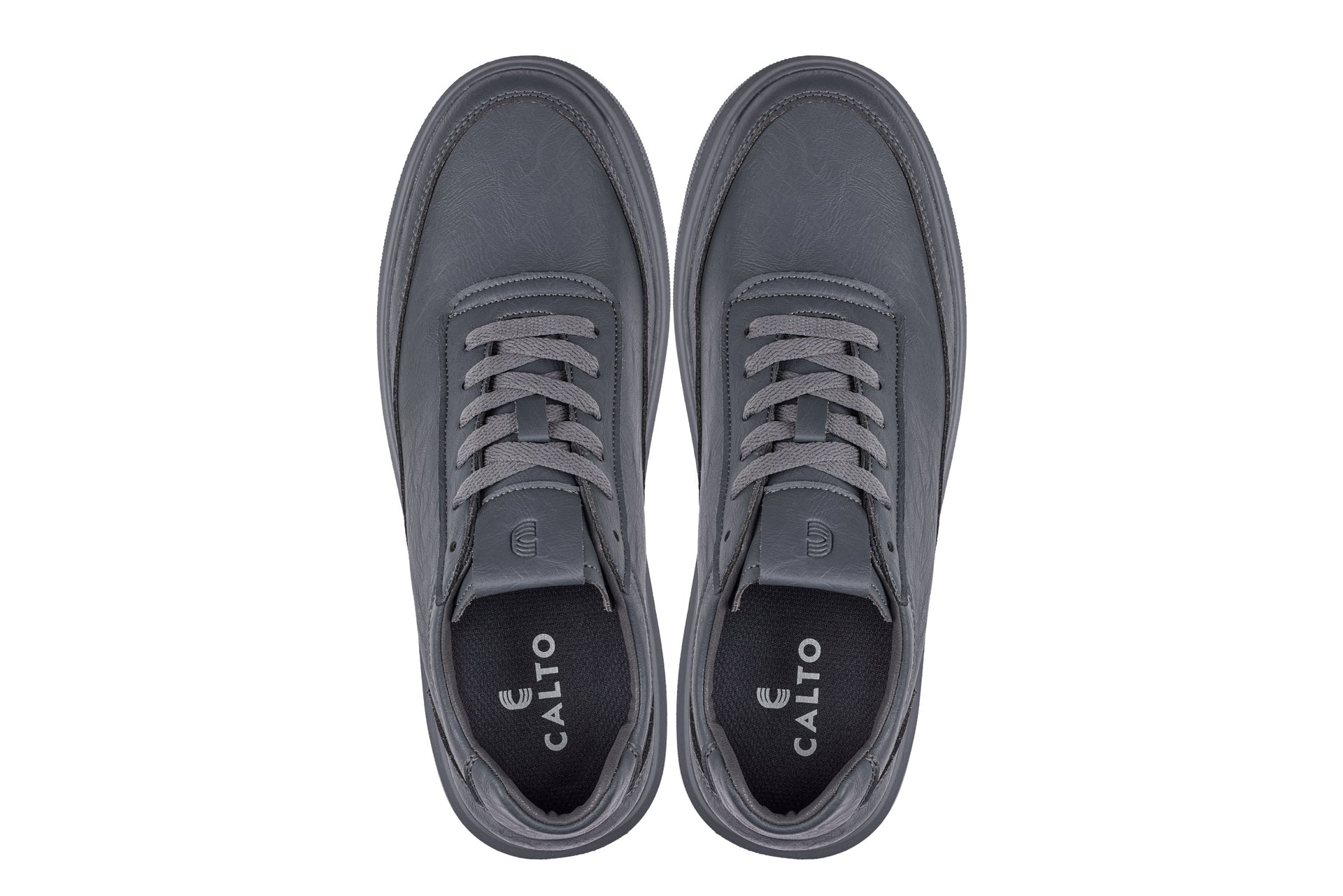 CALTO - X1649 - 2.8 Inches Taller (Iron Grey) - Lightweight Sneakers Tallmenshoes.com