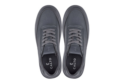 CALTO - X1649 - 2.8 Inches Taller (Iron Grey) - Lightweight Sneakers Tallmenshoes.com