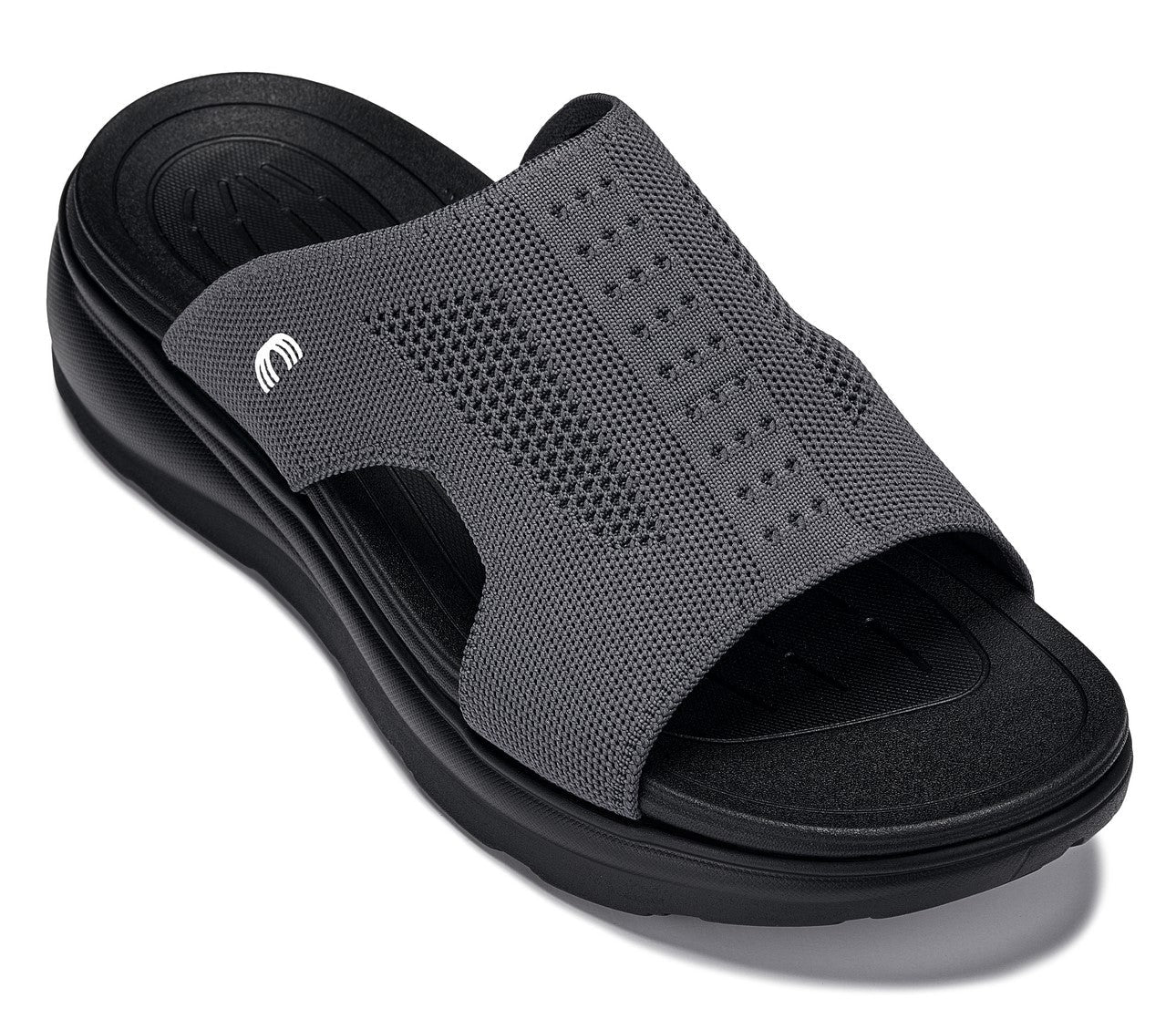 CALTO - X1658 - 2 Inches Taller (Black/Knitted Dark Gray) Tallmenshoes.com