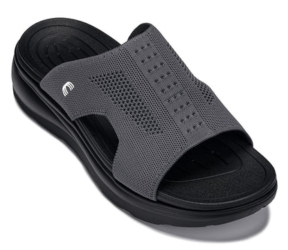 CALTO - X1658 - 2 Inches Taller (Black/Knitted Dark Gray) Tallmenshoes.com