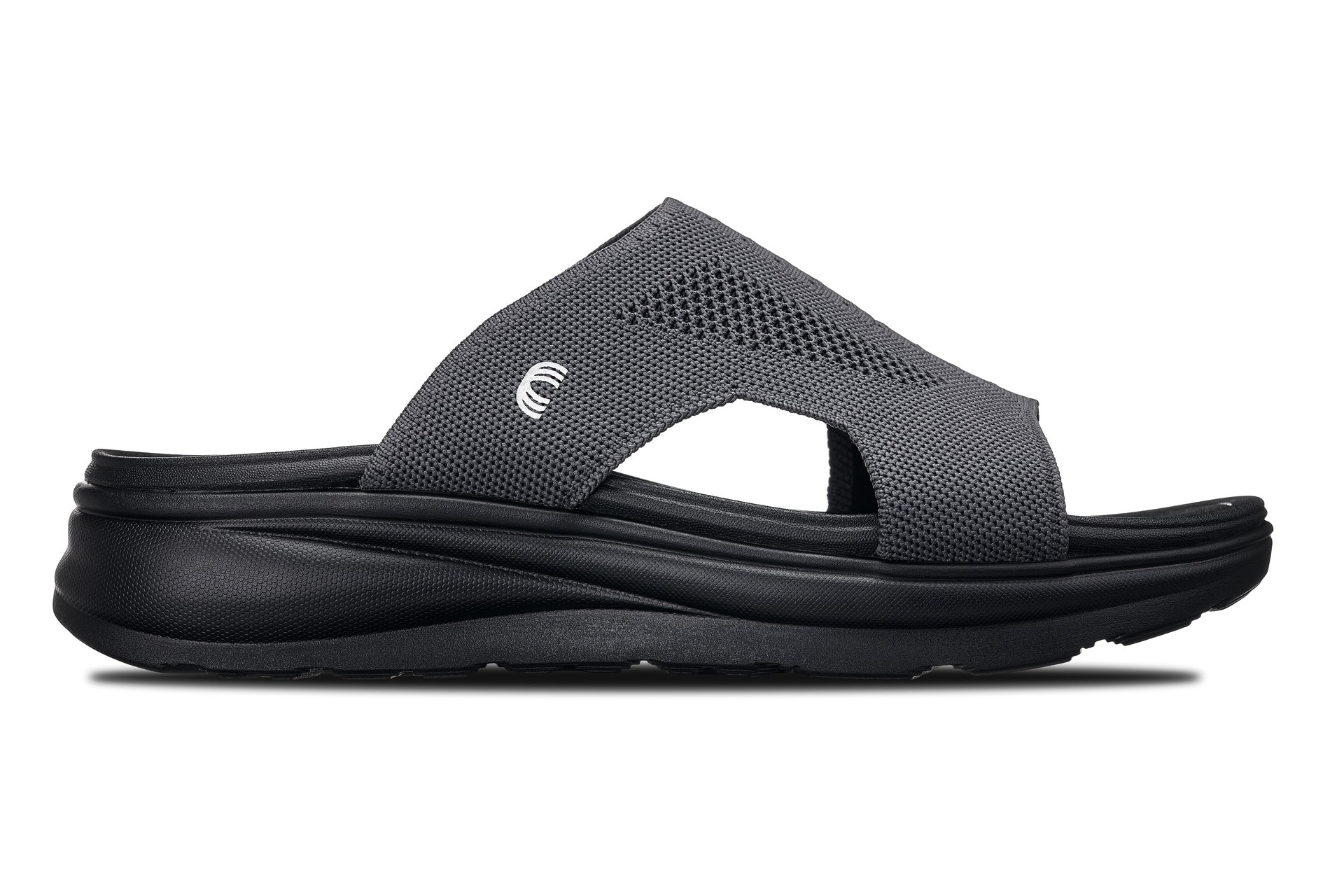 CALTO - X1658 - 2 Inches Taller (Black/Knitted Dark Gray) Tallmenshoes.com