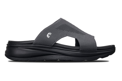 CALTO - X1658 - 2 Inches Taller (Black/Knitted Dark Gray) Tallmenshoes.com