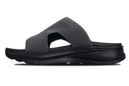 CALTO - X1658 - 2 Inches Taller (Black/Knitted Dark Gray) Tallmenshoes.com
