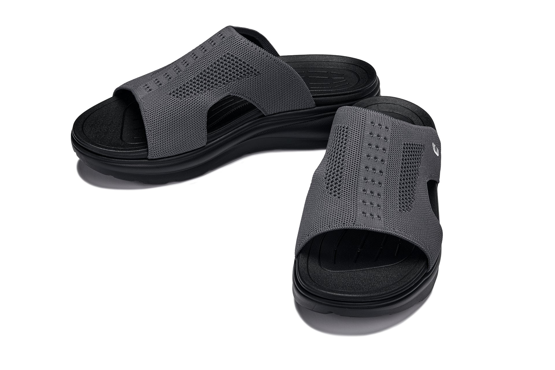 CALTO - X1658 - 2 Inches Taller (Black/Knitted Dark Gray) Tallmenshoes.com
