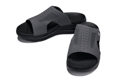 CALTO - X1658 - 2 Inches Taller (Black/Knitted Dark Gray) Tallmenshoes.com