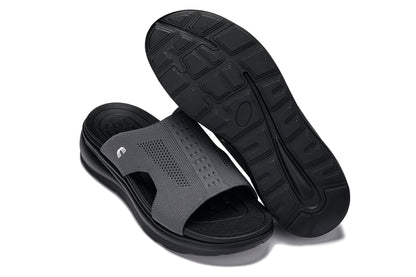 CALTO - X1658 - 2 Inches Taller (Black/Knitted Dark Gray) Tallmenshoes.com