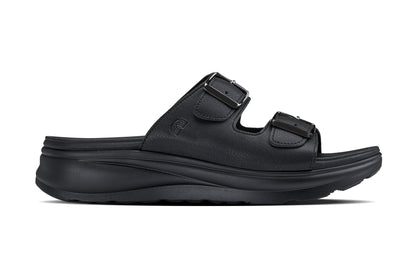 CALTO - X1660 - 2 Inches Taller (Black Buckle) - Dual Adjustable Buckle Sandal Tallmenshoes.com