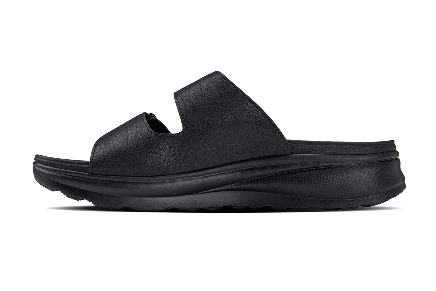CALTO - X1660 - 2 Inches Taller (Black Buckle) - Dual Adjustable Buckle Sandal Tallmenshoes.com
